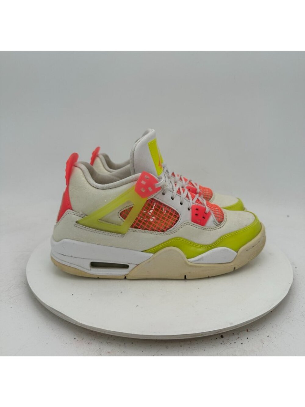 Nike Air Jordan 4 Youth Size 6Y Women 7.5 CV7808 100 Lemon Pink Blast White Shoe - Picture 4 of 11